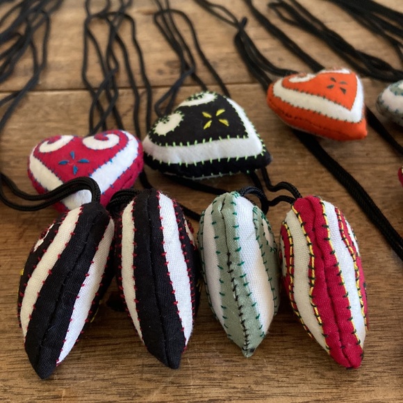 Hmong Embroidered Fabric Hearts from Laos - Picture 10 of 15